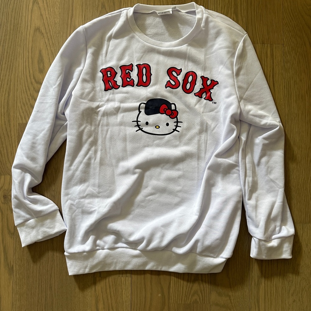 White Red Sox Hello Kitty Sweatshirt